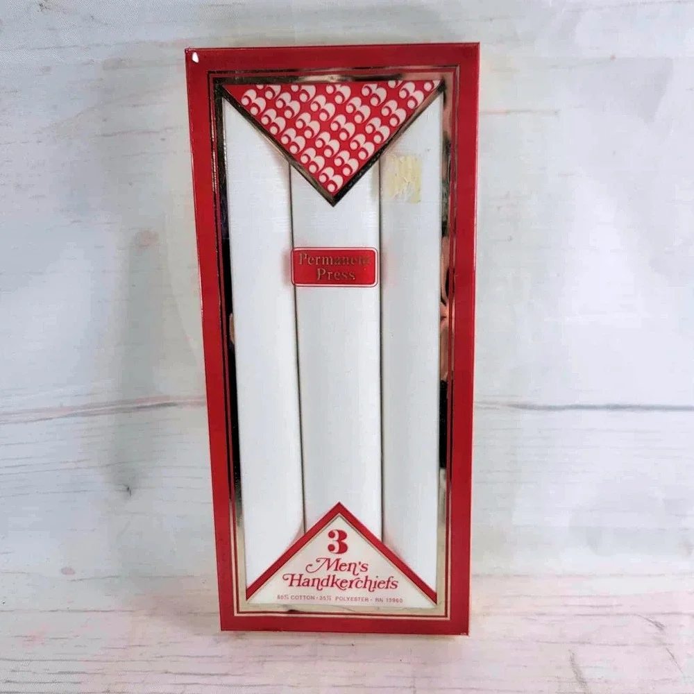 Mens Handkerchiefs‎ Permanent Press 3 Pack White Cotton Blend Dresswear